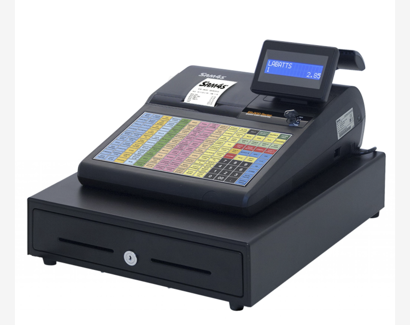 SAM4S CASH REGISTER TILL ER920. FLAT KEYBOARD 110 PLU'S