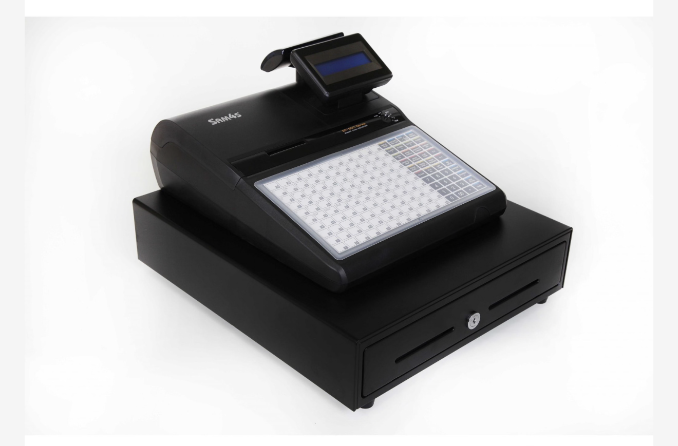 SAM4S CASH REGISTER TILL ER920. FLAT KEYBOARD 110 PLU'S