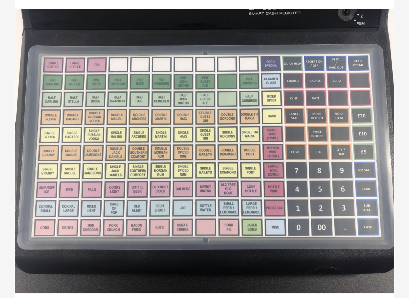 SAM4S CASH REGISTER TILL ER920. FLAT KEYBOARD 110 PLU'S